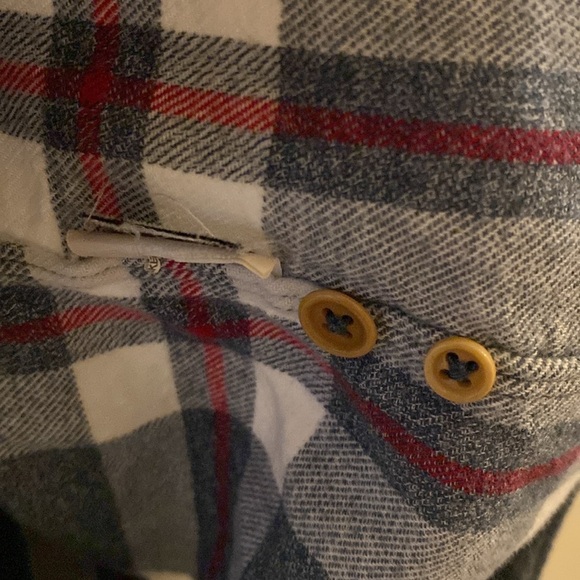 J. Crew mens large plaid flannel button down - blue/red- great condition - Picture 4 of 6